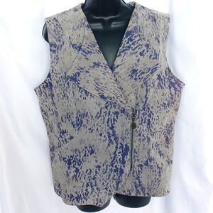 Pamela Mccoy couture Leather zip front snake print vest